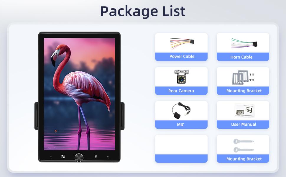 10.4‘’ Single Din Car Stereo with Wireless Carplay Android Auto, Manual Rotator Screen with Bluetooth FM AM Radio Mirror Link USB/AUX/Equaliser Setup + Reversing Camera