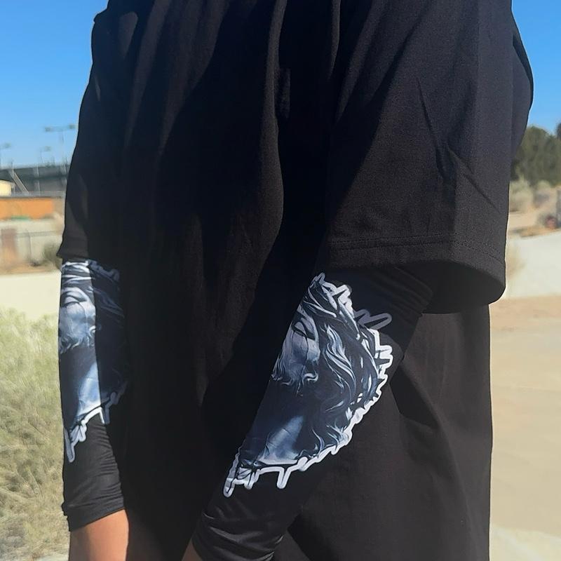 Jesús Hand Sleeves for Protection from Sun Very Breathable with Unique Tattoo Design Decido Pattern Black Arm Cover