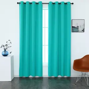 Turquoise Blackout window curtain 2pc