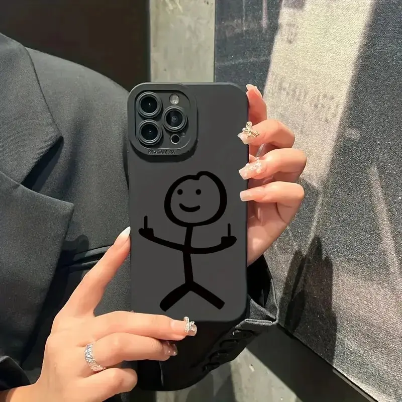 for iPhone13 Cute Cartoon Matchman Silicone Phone Case For iPhone 16 11 12 13 14 15 Pro Max XR XS X 17 Soft Back Cover