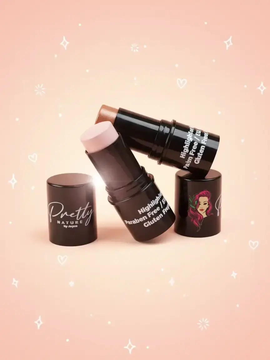 PRETTY NATURE BY JOYCE Vegan Highlighter, Luminous Glow Makeup for Cheeks, Gluten Free and Paraben-Free Cosmetic, EU-Compliant - 8g, Highlighter Makeup, Smooth