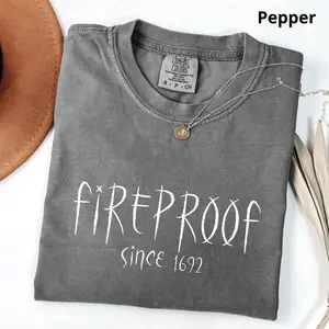 Comfort Colors Fireproof Since 1692 T Shirt, Salem Witch Shirt, Witch Tee, Vintage Halloween Gift Tee, Salem 1692 Shirt, Salem Witch Trials 1692 Top