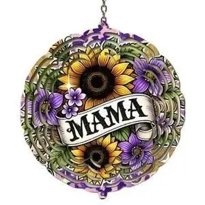 Mama Sunflower Wind Spinner with Delightful Sunflower Design for Garden & Patio Outdoor Decor