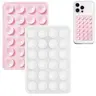 2-Pack Universal Fit Silicone Grip Smartphone Cellphone Holders & Mounts Set - Non-Slip Strong Suction Adhesive Stand, Mirror-Ready Hold for Selfies, Videos, Online Influencers (Light Pink & Translucent)