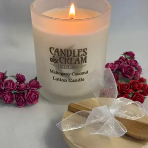 Candles and Cream- Frosted White highly Scented Lotion Candle
