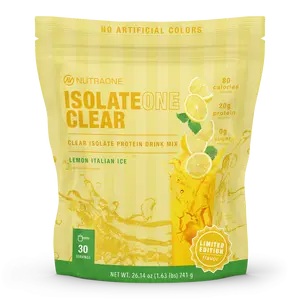 IsolateOne Clear NutraOne Clear Whey Protein Powder Drink Mix, Naturally Flavored, Clear Protein Drink, 20g of Protein, Zero Sugar Healthcare Dietary