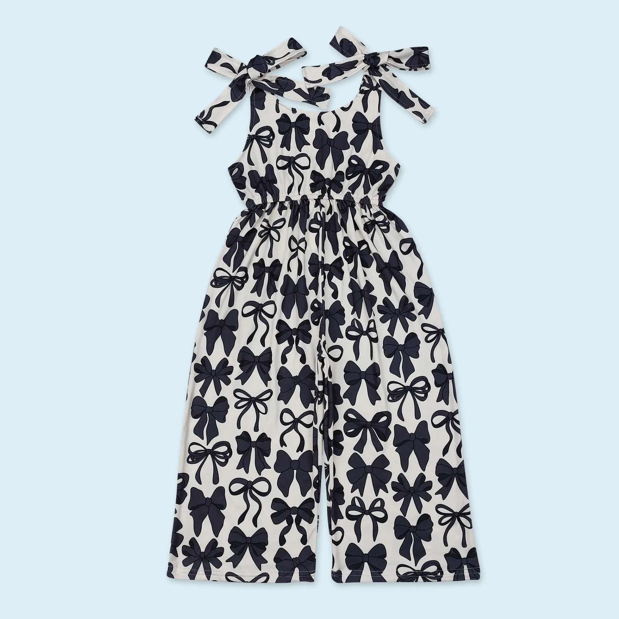 Black bow kids girls summer jumpsuit Black bow kids girls summer jumpsuit