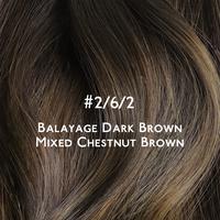 #2/6/2 Balayage Dark Brown Mixed Chestnut Brown 