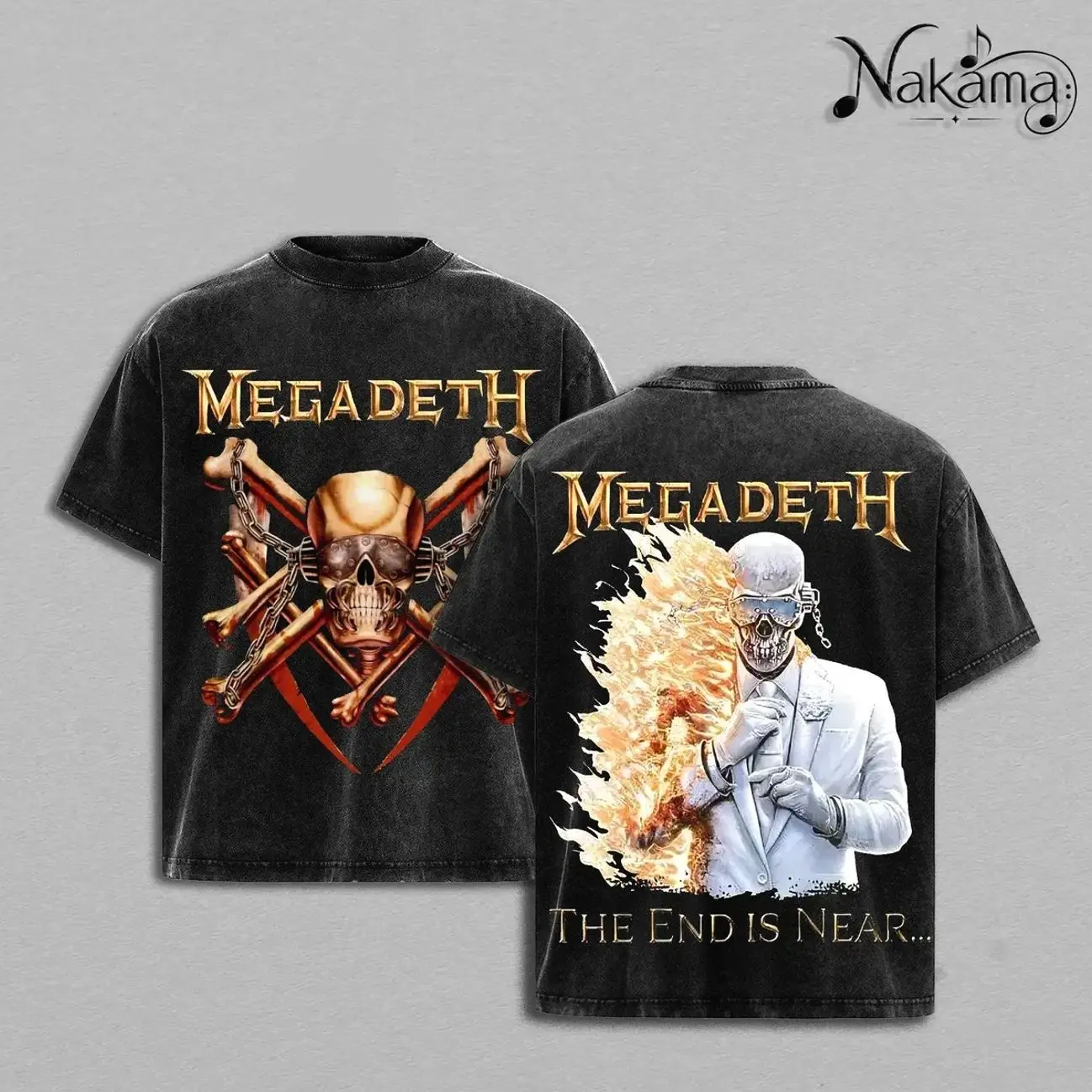 Megadeth Band Washed – The End Is Near Era Vintage Heavy Cotton Oversize Unisex Thrash Metal, Heavy Metal, Speed Metal Hard Rock Band Tee, Retro Y2K Dark Metal Streetwear Graphic Top, Legendary Tour Apparel Inspired for Fans 8WD