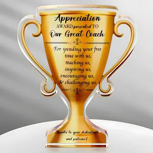 Appreciation Trophy, 1 Count Creative Acrylic Trophy, Desktop Ornament for Home Office, Gift for Coworker, Friend, Family