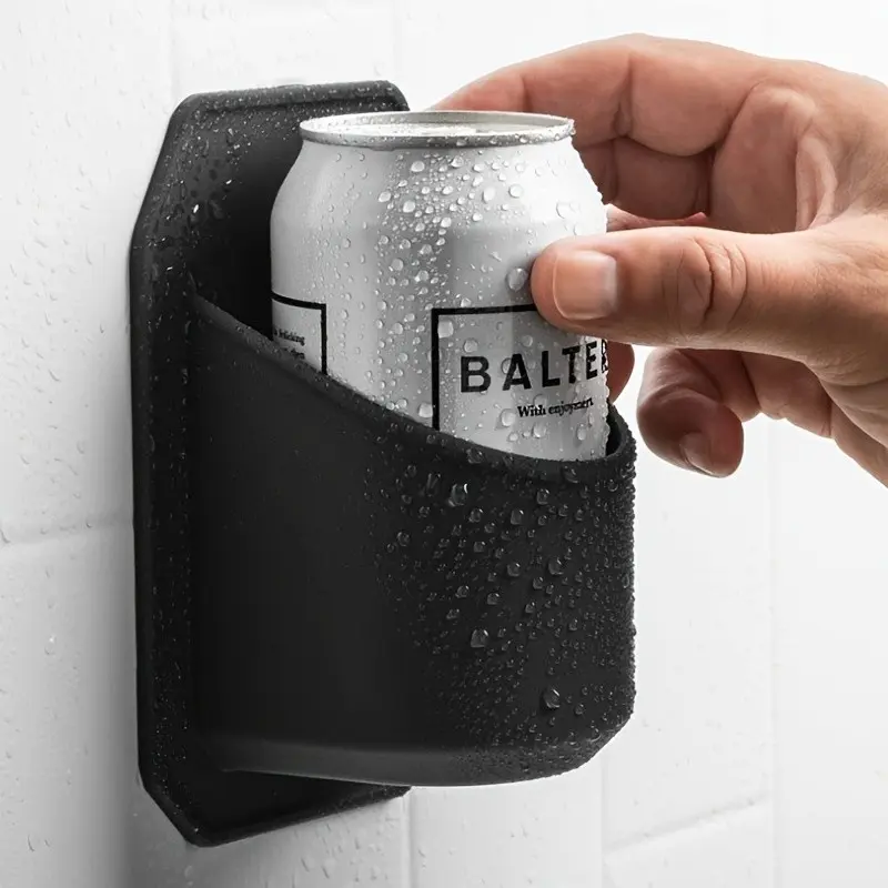 Silicone Shower Beer Rack, Drink Cup Holder, Cola Can Wall Mount Stand, Bathroom Silicone Storage Shelf, Phone Holder, Bathroom Organizer Rack