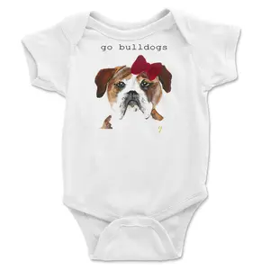 "Girl Power: Adorable Go Bulldogs Onesie for Future Fans
