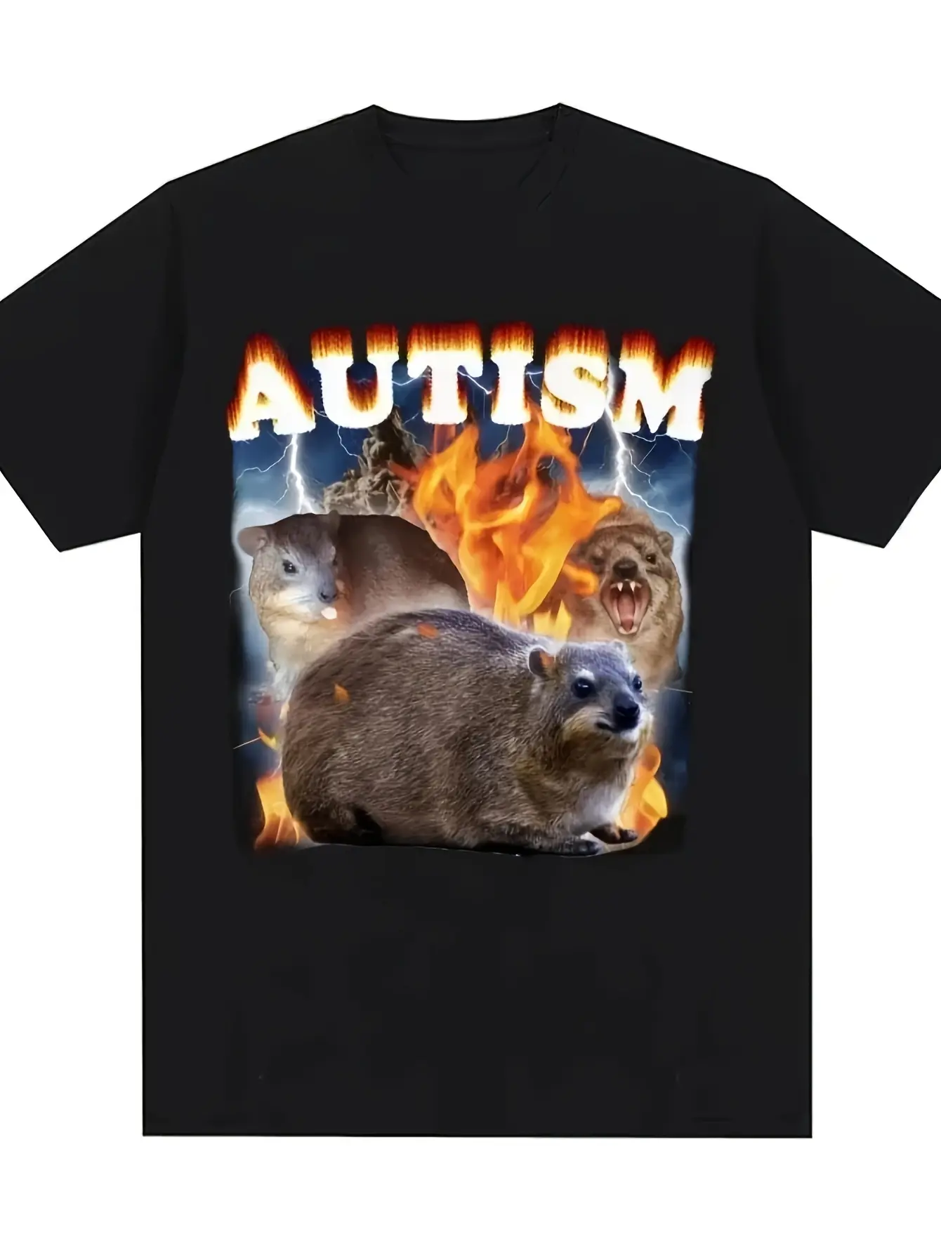 Autism Funny Hyrax Meme Tee Shirt Women Clothing H unisex soft cotton short sleeve t shirt, vintage graphic casual tee for men women teens, perfect birthday holiday gift for camping travel gym daily street casual wear