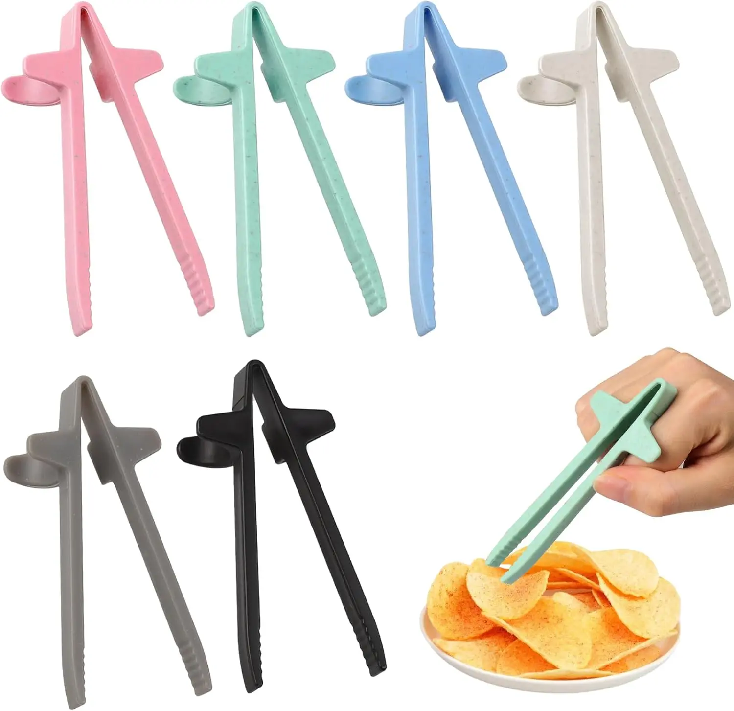 6PCS Finger Chopsticks for Snacking Gaming, Chip Chopsticks Snack Clips, Snacking Innovation, Official Snack Grabber