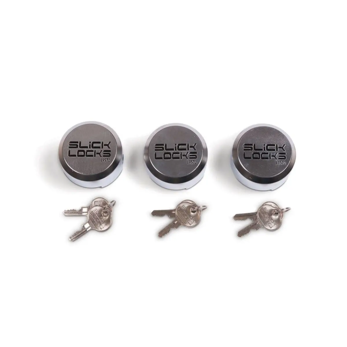 Slick Lock SLK-SL-AL-PL-3KA Replacement Aluminum Puck Lock - Keyed Alike - Pack of 3