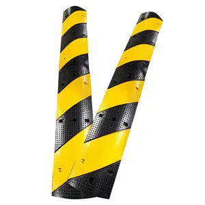 2-Pack Speed Bumps For Road, 25000 Lbs Rubber Speed Humps With 2 Channel Cable Protector, Heavy Duty Traffic Calming Hump For Driveways, Asphalt, Gravel Roads
