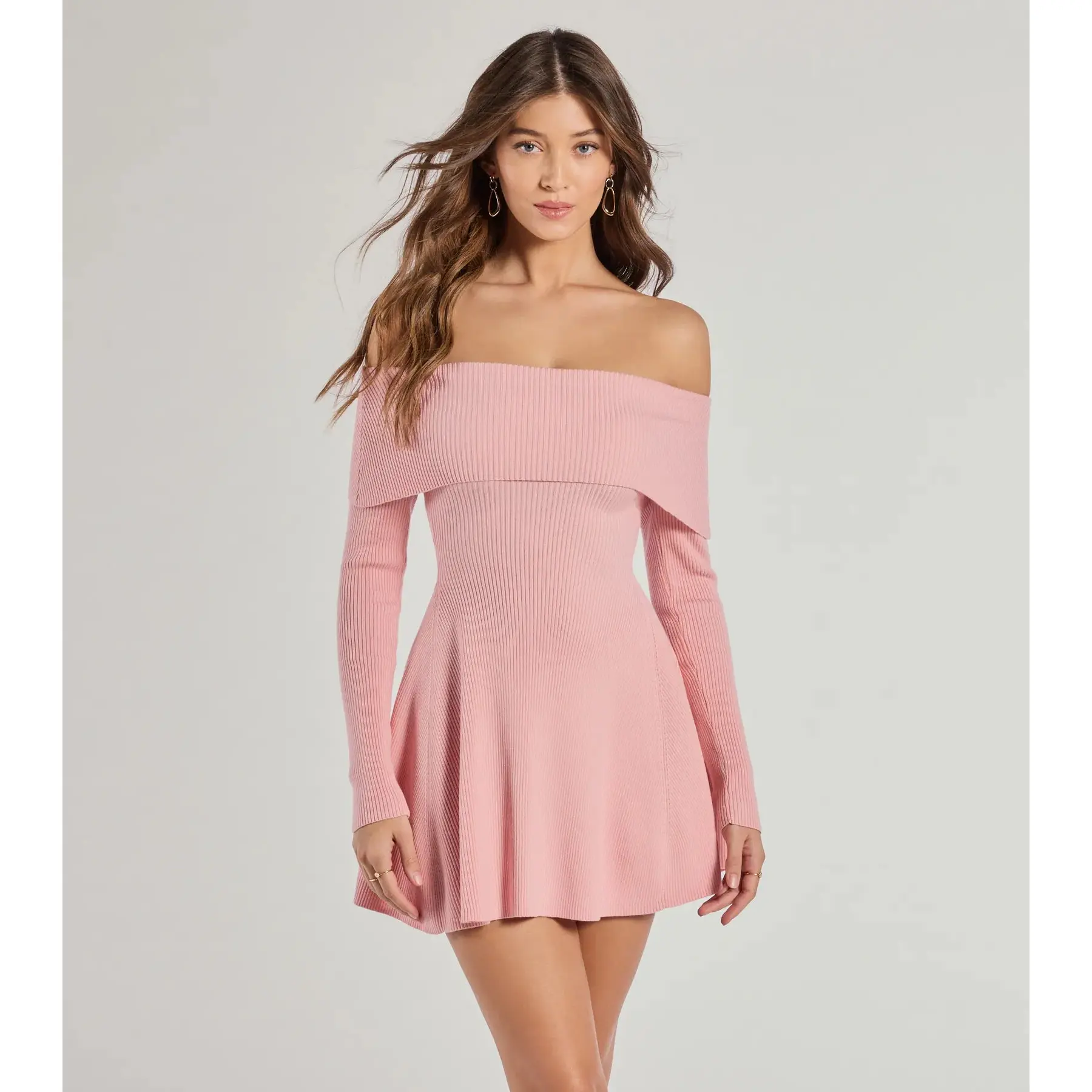 Chic Staple Ribbed Knit Skater Dress - TikTok Shop Chic Staple Ribbed Knit Skater Dress - TikTok Shop