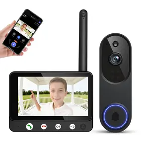 1080P 4.5-Inch Color Screen Wireless Intelligent Camera, Wireless security cameras, AI Human Detection, Instant Alert, Live Image, Two-Way Audio, 2.4G WiFi, Outdoor, Night Vision, 100% Wire-Free, Free 512GB Cloud Storage, Battery Powered Camera