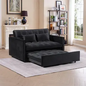 3 in 1 Convertible Sleeper Sofa Bed, Futon Couches for Living Room with Side Pocket,Adjustable Backrest,Pull Out Couch,Loveseat,Sectional  Daybed for Lazy day