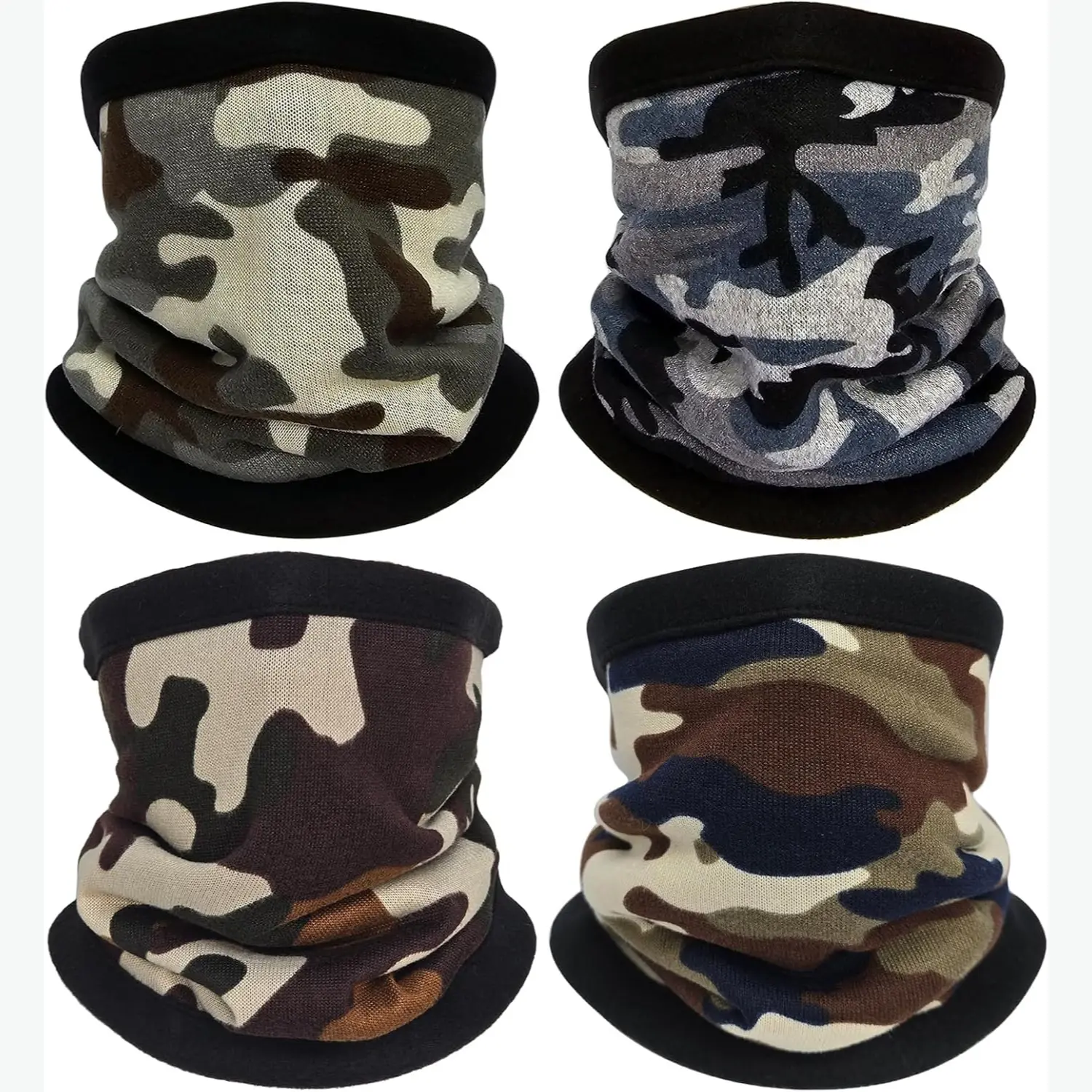 4 Pack Winter Warm Fleece Neck Warmers Windproof Cozy Gaiter Face Masks Scarves for Men and Women riding