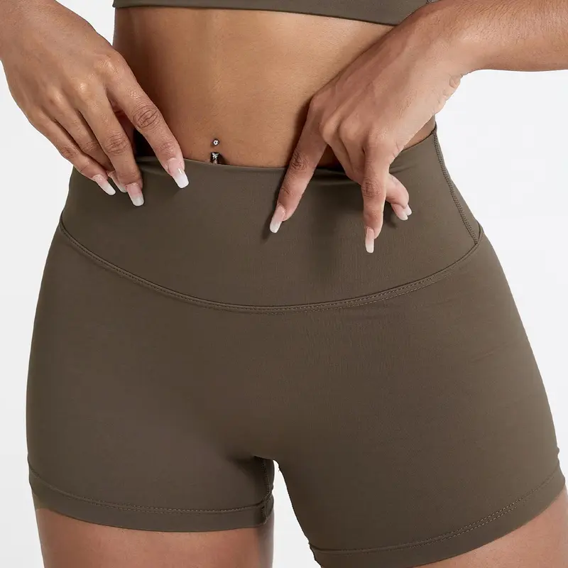 【Black Friday】Women's High Waist Yoga Shorts, Stretchy Sporty Fitness Bottoms, Slim-Fit Plain Design, All Seasons Wear, Comfortable Gym Apparel