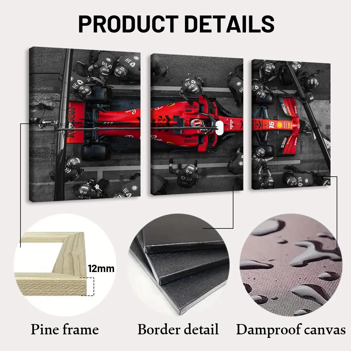 Formula Car Pattern Canvas Painting with Wooden Frame, 3 Counts/set Modern Art Wall Decor, Wall Art for Home Living Room Bedroom Office, Decoration, Print, Artistic Formula Car Pattern Canvas Painting with Wooden Frame, 3 Counts/set Modern Art Wall Decor, Wall Art for Home Living Room Bedroom Office, Decoration, Print, Artistic