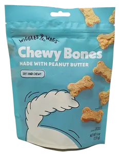 Wiggles & Wags Chewy Bones Peanut Butter Dog Treats, 6 Ounces