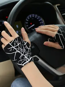 Summer Half-Finger Gloves for Women, Thin Scar Covering Tattoo Gloves, Short Ice Silk Gloves for Men, Driving Hand Protection, Performance Gloves