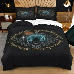 2/3 Piece Soft and Comfortable Duvet Cover Set,"The Lord of the Rings" Digital Printing,Suitable for Bedroom Decoration Bedding Set,Gift for Teenagers and Adults,Including 1 Duvet Cover and 1 or 2 Pillowcases without a Core and Pillow