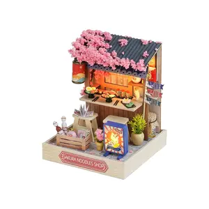 DIY Wooden Miniature Sakura Noodle Shop Kit