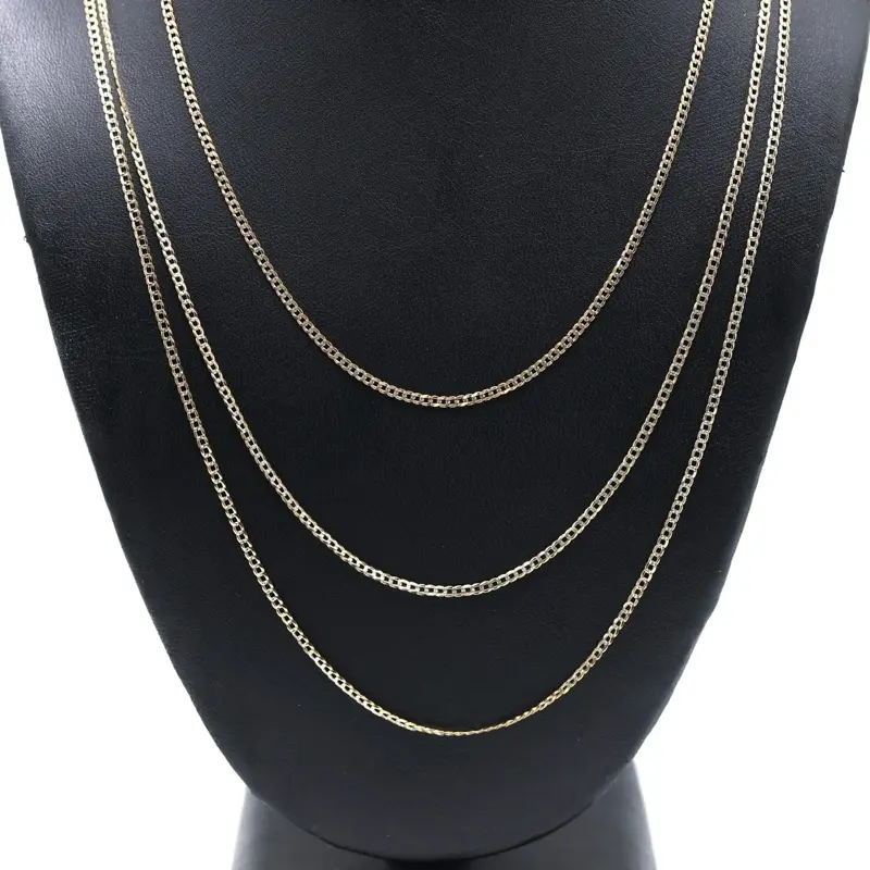 14KT Gold Diamond Cut Cuban Necklace - 2MM Solid for Unisex Wear