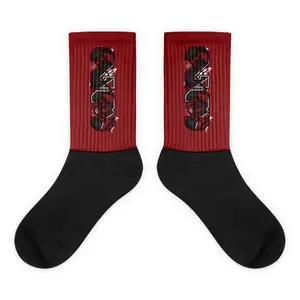 Black foot socks, New City Exclusive design, Jordan match, bred colorway