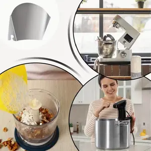 2pc/4pc Stainless Steel Pouring Shield for KitchenAid 4.5-5 Qt Mixer Bowl - Spill Prevention Pouring Shield with Groove Design for Drip-Free Mixing, Baking & Food Prep