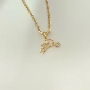 18k Gold Plated Boy Charm Necklace Hypoallergenic High Quality