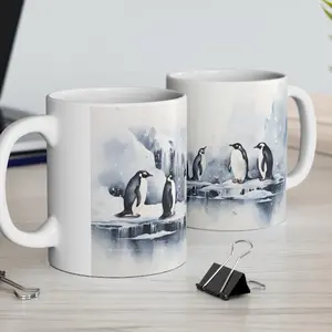 Penguin Coffee Mug | Cute Arctic-Inspired Ceramic | Nature Lover's Gift | Cottagecore Mug Drinkware Reusable Washable Tea Cup