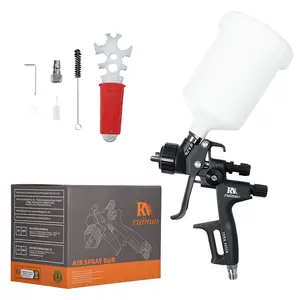RN-8900B Pneumatic Spray Gun Heavy Duty Black Upper Pot Car Topcoat Spray Gun High Atomization Paint Spray Tool 1.3mm, Paint Spraying Tool
