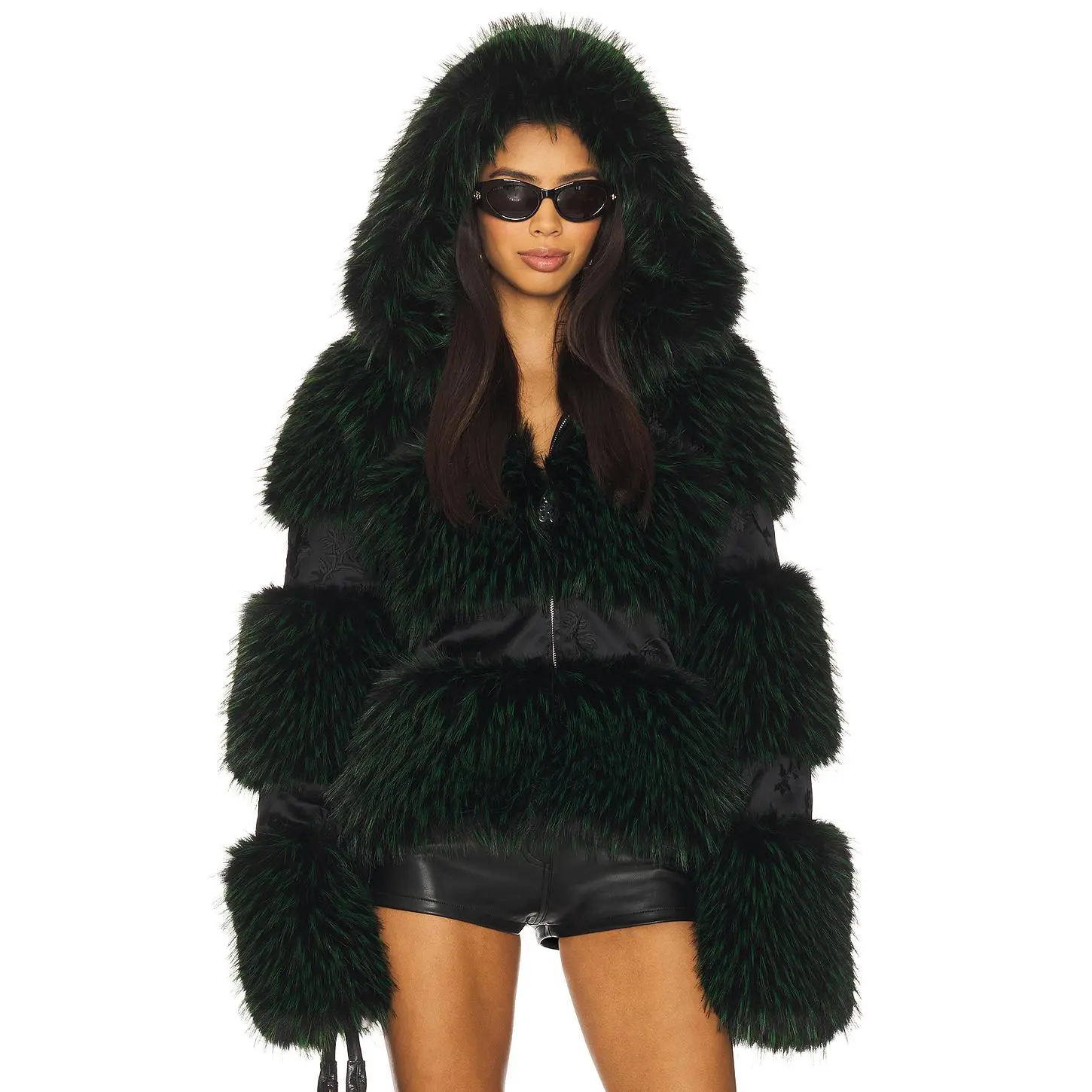 Kim Shui Memphy Faux Fur Coat in Green