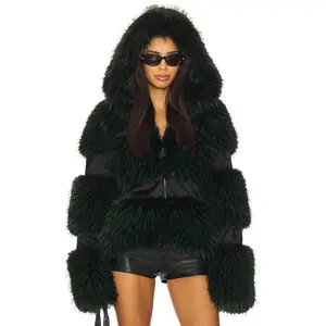 Kim Shui Memphy Faux Fur Coat in Green