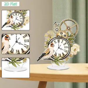 2D FLATAcrylic Special Shape Flower Butterfly 5D Diamond Painting Clock Art Craft Diamond Painting Clock Handicraft Diamond Art Clock DIY Diamond Painting Kit for Adults & Beginners, No Skills Needed. Sparkling Art to Brighten Rooms & Perfect Festive Gift