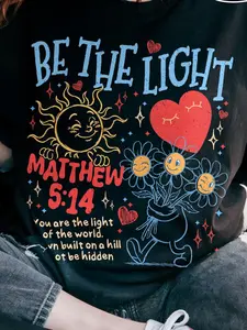 Be The Light Tshirt, Matthew 5:14 Bible Verse Tee, Christian Faith Shirt, Church Camp Outfit, Summer Christian Tee