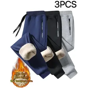 Fleece Lined Unisex Sweatpants 3 Pack - Winter Warmth Design for Everyday Wear, Lounging, Work & Outdoor Activities Sports Bottoms pantalones para hombre pants for men cargo pants for men pants para hombre