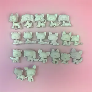 24 Pcs White Base Blank Paint Set for Toy Miniature Cats and Dogs - Art Materials, Art Painting Supplies for Children