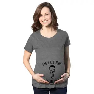 Maternity Can I Get Some Ice Cream In Here Funny Announce Pregnancy T shirt Funny Graphic Maternity Tee Cute Pregnancy Tees With Plus Sizes Pregnant Funny Food Short Sleeve Maternity Shirts Dark Grey