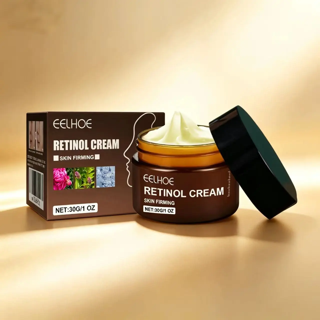 EELHOE Advanced Retinol Facial Cream - Alcohol-Free Intensive Hydrating Moisturizer for Dry, Adult Skin with Sun Protection, Anti-Aging, Repair, Anti-Wrinkle, Firming, Tightening, Radiant Benefits (36-Month Shelf Life)