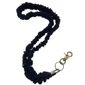 Fashion Colorful Pleated Elastic Teacher Lanyard, Multifunctional ID Card and Phone Chain, Elegant Cute Necklace Strap, Safety Buckle
