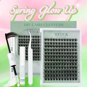 YOULUCK Air Enchantress Lashes Lash Clusters Upgraded – Waterproof Lightweight Natural Fluffy Individual Eyelash Extensions with Ultra-Thin Band Bond Seal Remover Set Perfect for Beginners