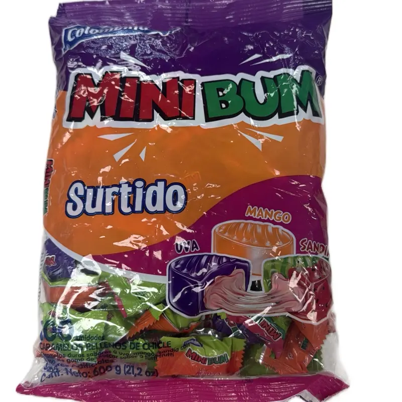1 Bolsa de Colombina Mini Bum Surtido sabor Uva,Mango y Sandía 100und