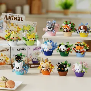 Creative Dessert Animal Cake Model Set, Flower Building Blocks, Educational Toy for Kids, Fun and Interactive Play, Perfect Gift Idea