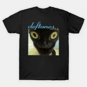 90s Graphic Tees Deftones Around The Fur Cat Band T-Shirt Funny Shirts Men Vintage Clothing Casual American Short Sleeve T-shirt