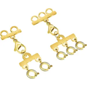 Necklace Layering Clasps, Multi-Strand Necklace Clasps, Gold and Silver Connectors for Layered Look, Necklace Separators